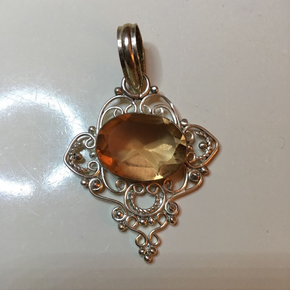 Topaz Color Gemstone Pendant